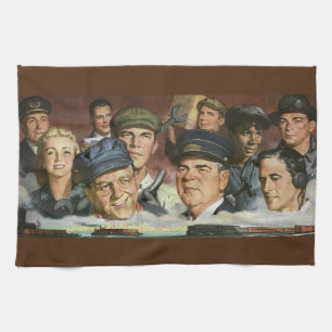 Geschäftsberufe, Vintage-patriotismus Geschirrtuch