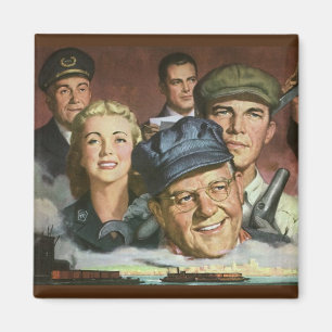 Geschäftsberufe, Vintage Patriotismus Patriotismus Magnet
