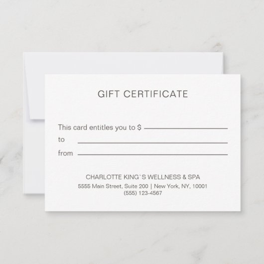 GESCHÄFTSBESCHEINIGUNG| für moderne (Rückseite)