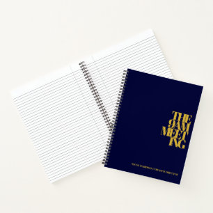 Geschäftsbesprechungsnotizen Navy Blau Gold Modern Notizblock