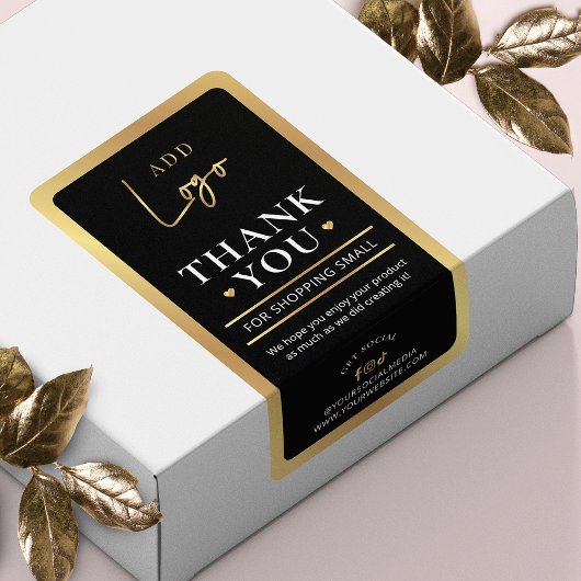 Geschäftsbestellung mit Black & Gold-Logos Vielen