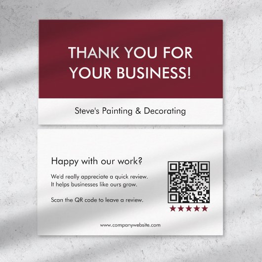 Geschäftsbewertung Danke QR-Code Empfehlungskarte