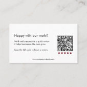 Geschäftsbewertung Danke QR-Code Empfehlungskarte (Rückseite)