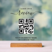 Geschäftsbewertung mit QR-Code Acrylschild (Neutral)