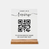 Geschäftsbewertung mit QR-Code Acrylschild (Vorderseite)