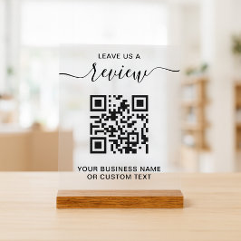 Geschäftsbewertung mit QR-Code Acrylschild