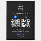 Geschäftsbewertung mit QR-Code Magnet (Vorderseite)