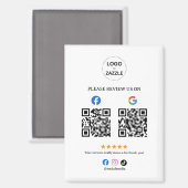 Geschäftsbewertung mit QR-Code Magnet (Vorderseite/Rückseite)