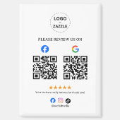 Geschäftsbewertung mit QR-Code Magnet (Vorderseite)