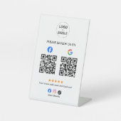 Geschäftsbewertung mit QR-Code Sockelschild (Vorderseite)