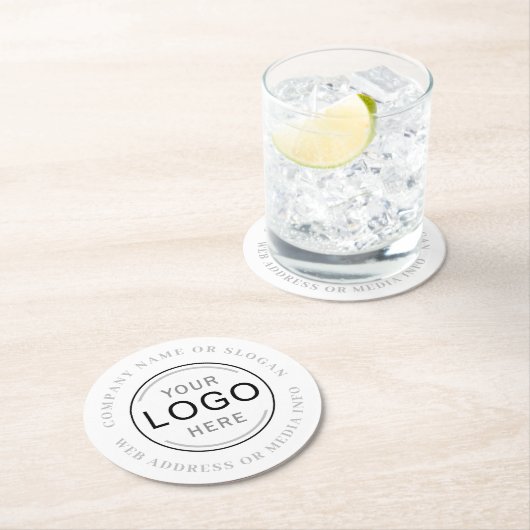 Geschäftscafé-Logo oder Markenbezeichnung Moderne Runder Pappuntersetzer (Vor Ort)