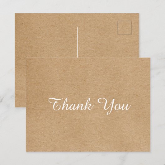 Geschäftsdank einfacher rustikaler Kraft Postkarte (Vorne/Hinten)