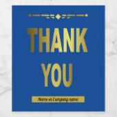 Geschäftsdanken Blauer Typografie Weinetikett (Einzelnes Label)