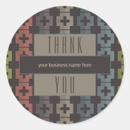 Geschäftsdanken: Brawn Colorful Geometric Runder Aufkleber