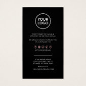 Geschäftsdanken & Code-Karte | Modern  (Rückseite)