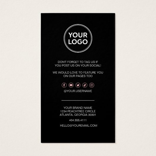 Geschäftsdanken & Code-Karte | Modern  (Rückseite)