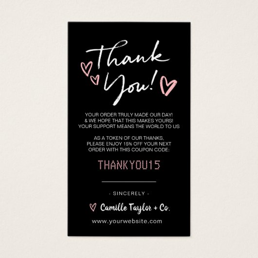 Geschäftsdanken & Code-Karte | Modern (Vorderseite)