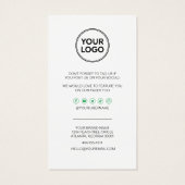 Geschäftsdanken & Code-Karte | Modern (Rückseite)