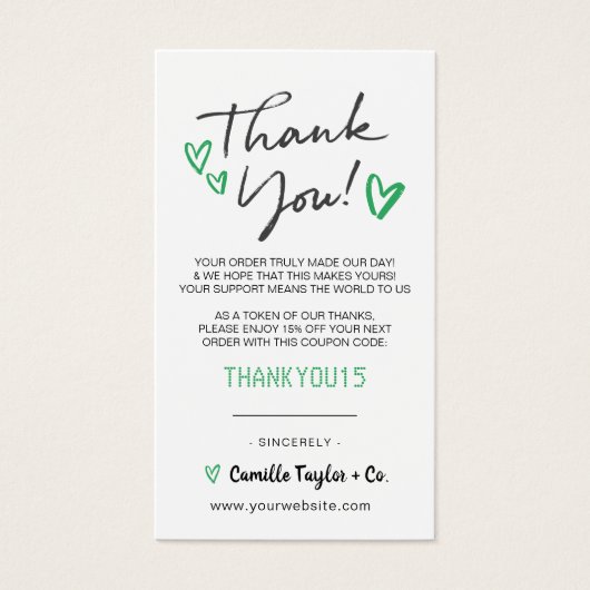 Geschäftsdanken & Code-Karte | Modern (Vorderseite)