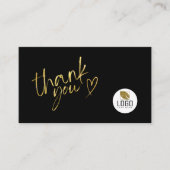 Geschäftsdanken: Elegantes Schwarz und Gold Visitenkarte (Vorderseite)