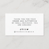 Geschäftsdanken: Elegantes Schwarz und Weiß Visitenkarte (Rückseite)