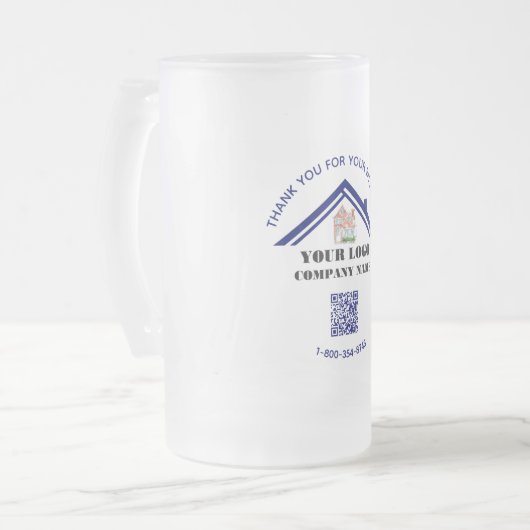 Geschäftsdanken für den benutzerdefinierten QR-Cod Mattglas Bierglas (Vorderseite Links)