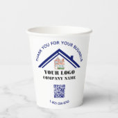 Geschäftsdanken für den benutzerdefinierten QR-Cod Pappbecher (Rückseite)