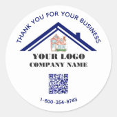 Geschäftsdanken für den benutzerdefinierten QR-Cod Runder Aufkleber (Vorderseite)