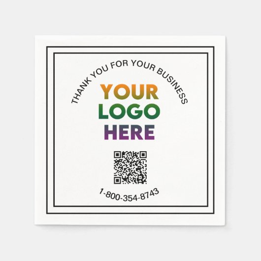 Geschäftsdanken für den benutzerdefinierten QR-Cod Serviette (Vorderseite)