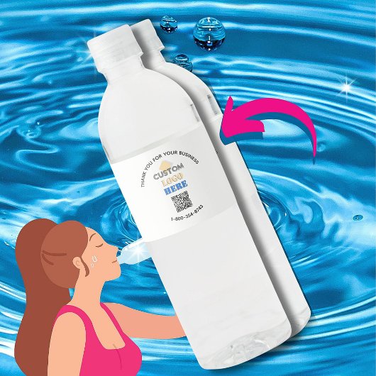 Geschäftsdanken für den benutzerdefinierten QR-Cod Wasserflaschenetikett