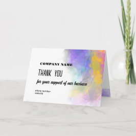 Geschäftsdanken für die farbenfrohe Wasserfarbe Dankeskarte