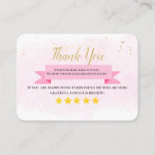 Geschäftsdanken hausgemachte rosa Aquarell Visitenkarte (Vorderseite)