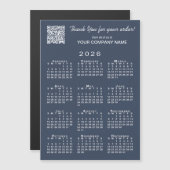 Geschäftsdanken QR Code 2026 Calendar Navy Magnetkarte (Vorne/Hinten)