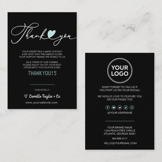 Geschäftsdanken & Rabattcode | Modern Loyal Treuekarte (Vorne/Hinten)