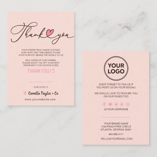 Geschäftsdanken & Rabattcode | Modern Loyal Treuekarte (Vorne/Hinten)