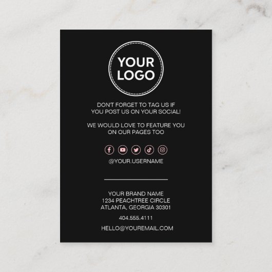 Geschäftsdanken & Rabattcode | Modern Treuekarte (Rückseite)