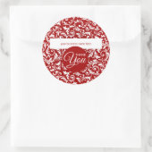 Geschäftsdanken Rot und Weiß Bontanic Runder Aufkleber (Tasche)