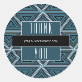 Geschäftsdanken Sie Blue Black Geometric Runder Aufkleber