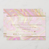 Geschäftsdanken Sie dem eleganten Rosa Marmor Gold (Vorne/Hinten)