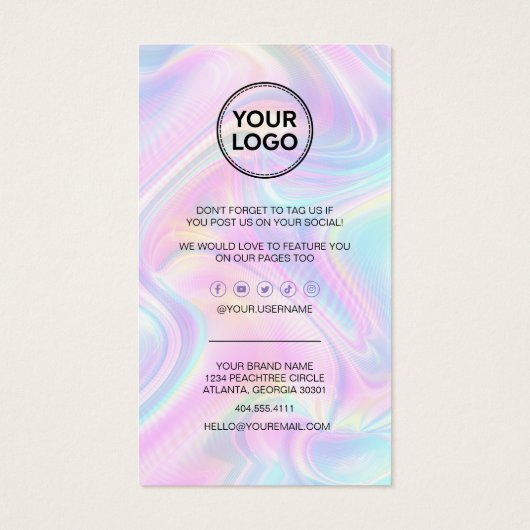 Geschäftsdanken Sie dem Rabatt Code Card Holograph (Rückseite)