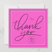 Geschäftsdanken Sie elegant rosa und schwarz (Vorderseite)