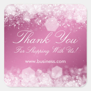 Geschäftsdanken Sparkling Night Pink Quadratischer Aufkleber