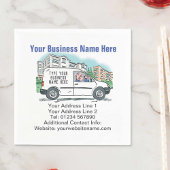 Geschäftsdetails zum Kurier oder zur Lieferung Serviette