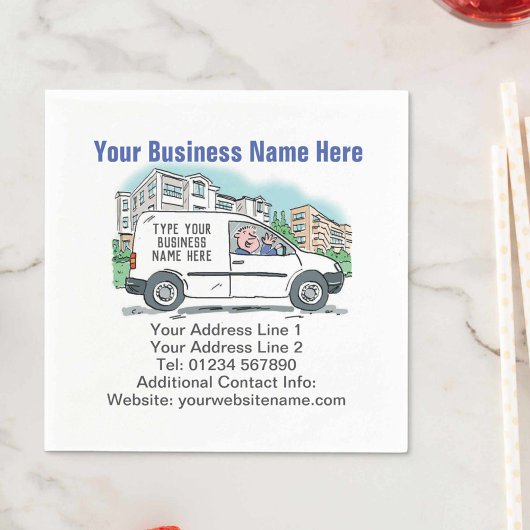 Geschäftsdetails zum Kurier oder zur Lieferung Serviette