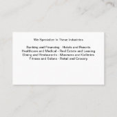 Geschäftsdienstleistungen für Privatkunden Visitenkarte (Rückseite)