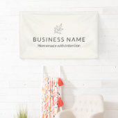 Geschäftsdisplay Neutral Botanisch Minimalistisch Banner (Insitu)