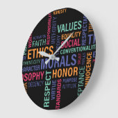 "Geschäftsethik" Anzahl Große Wanduhr (Winkel)