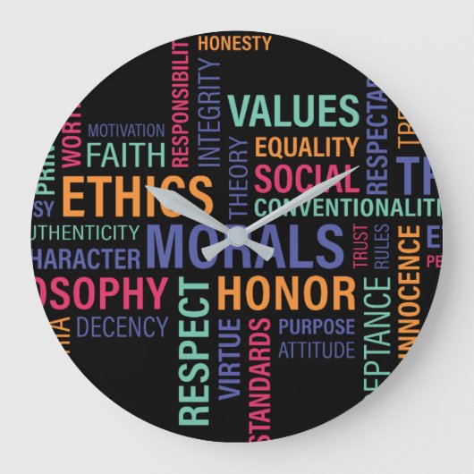 "Geschäftsethik" Anzahl Große Wanduhr (Vorderseite)