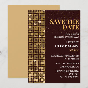 Geschäftsfeier-Einladung Save the date Gold Einladung