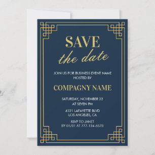 Geschäftsfeier-Einladung Save the date Navy Einladung